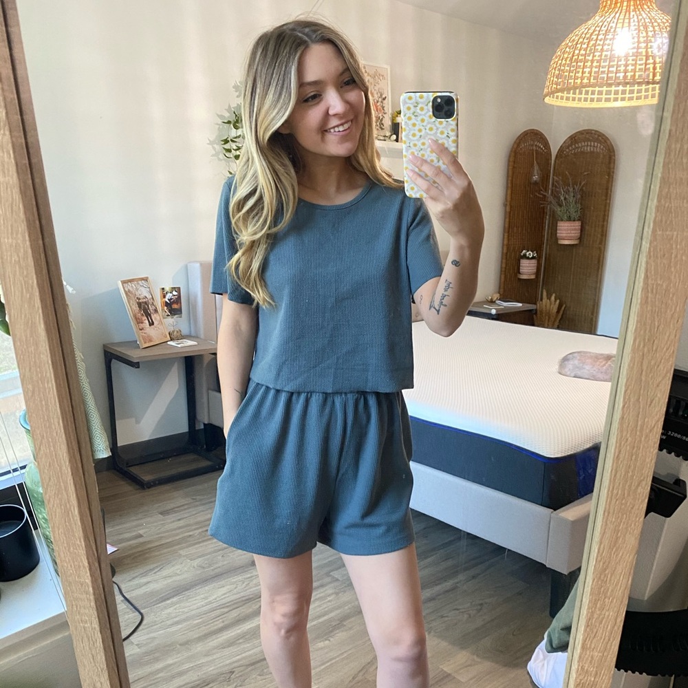 Two piece Blue-green lounge set